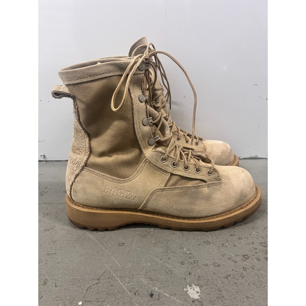 Rocky Gore-Tex Combat Boots Men's Tan Suede Leather‎ Military Outdoor - 10.5